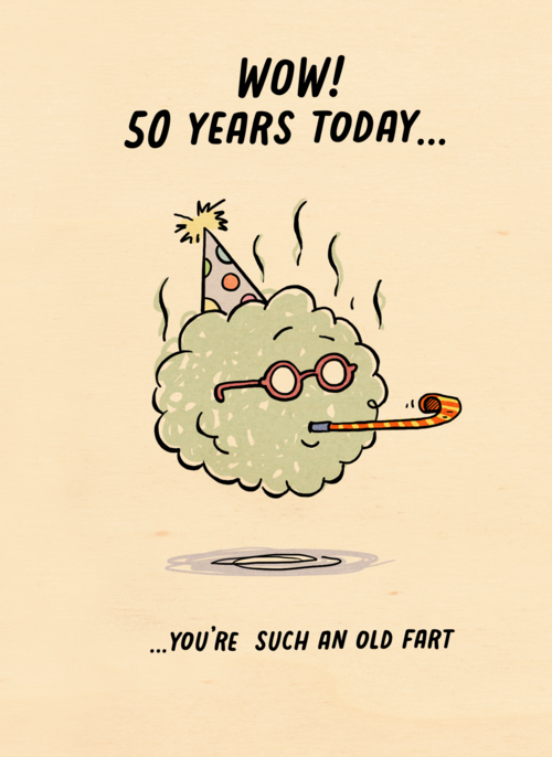 Verjaardagskaart 50 grappig old fart
