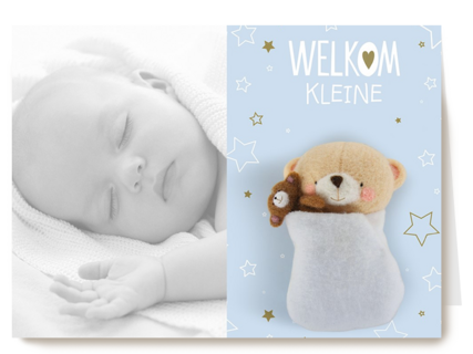 fotokaart liggend baby forever friends blauw