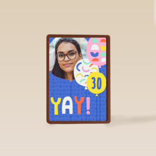 Verjaardagskaart foto blauw 30 yay