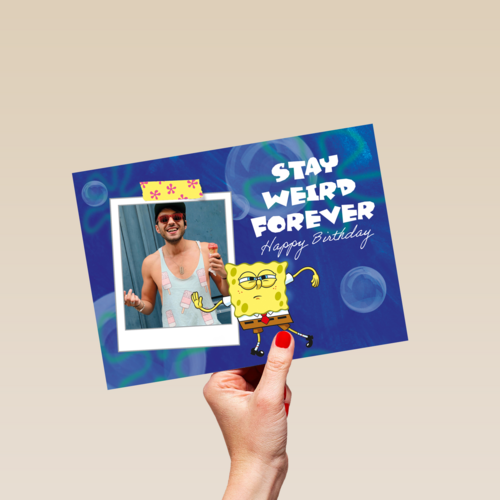 Spongebob Stay Weird Forever fotokaart