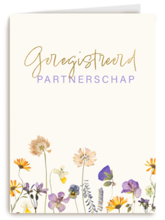 kaart met bloemen voor geregisteerd partnerschap