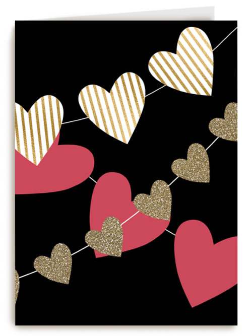 Kaart Hallmark | Valentijn | Valentijnskaart Stijlvol Slinger Van Hartjes