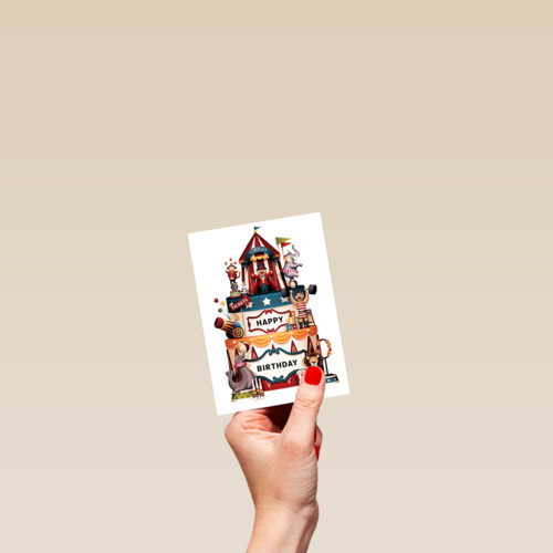 verjaardag kaart folio happy birthday circus