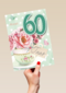 verjaardag leeftijden kopje bloemen 60