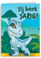 Blauwe dino verjaardagskaart