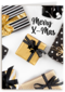 Kerstkaart zwart goud kerstcadeau merry xmas