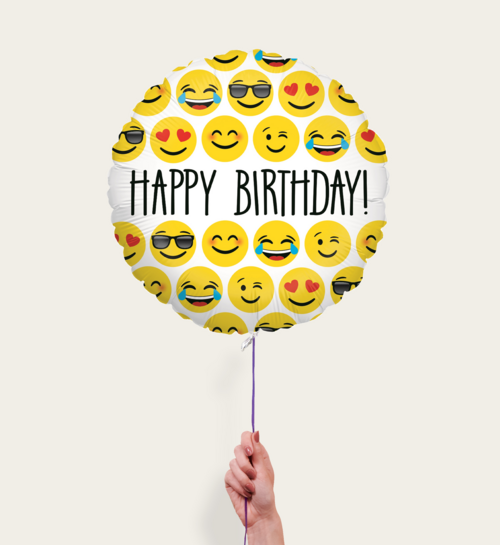 Ballon Happy Birthday Smiley Emoji Multi