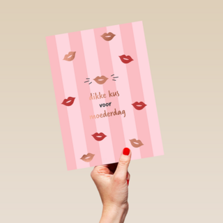 Moederdag dikke kus roze