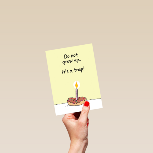 Verjaardagskaart man vrouw grappig Do not grow up