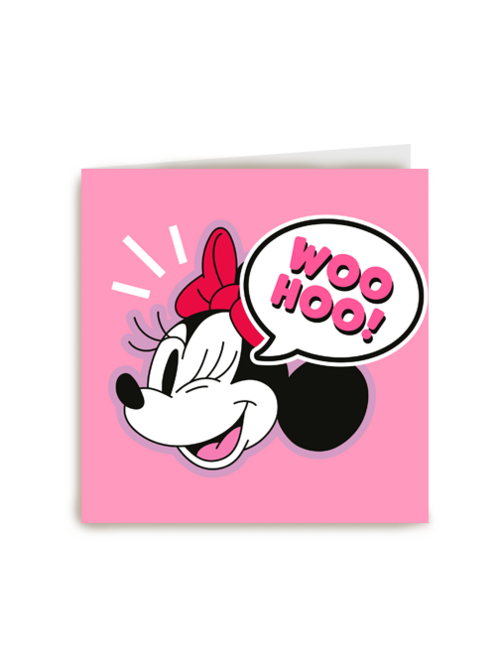 Zomaar kaart Minnie Mouse woohoo