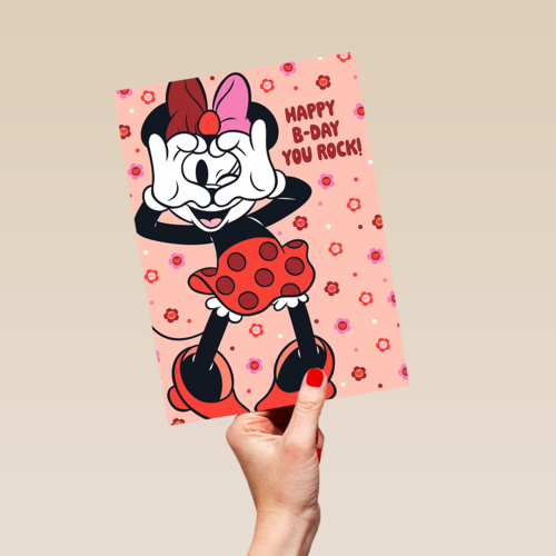 Minnie Mouse Happy Birthday roze