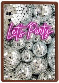 Verjaardagskaart discobollen lets party neon