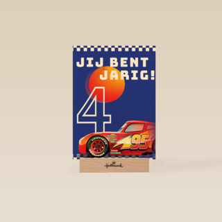 Cars verjaardagskaart Bliksem McQueen 4 jaar