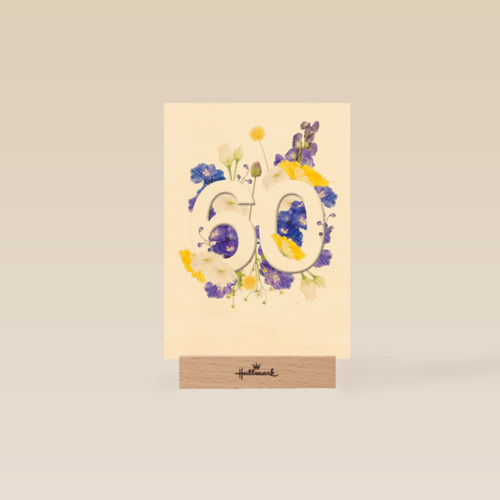 Verjaardagskaart vrouw 60 jaar met bloemen