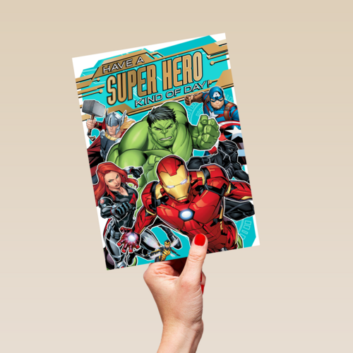 Avengers verjaardagskaart superhero
