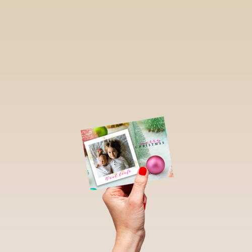 Kerstkaart fotokaart 2 kinderen