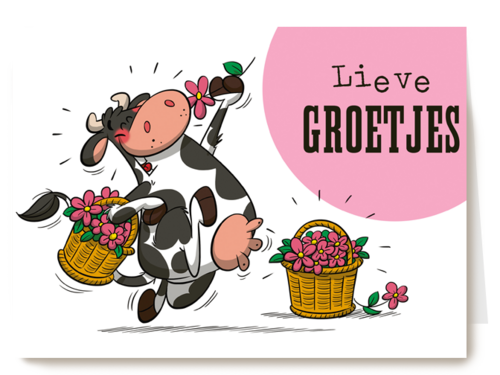 Kaart | Hallmark | Zomaar | Lente Grappig Koe Lieve Groetjes