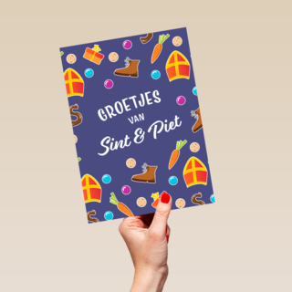 groetjes van sint en piet met veel strooigoed