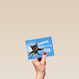 vaderdagkaart grappig incoming vaders day hug