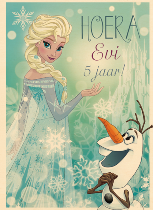 Houten Kaart Verjaardagskaarten Kaart Met Leeftijden | Een Frozen Hoera