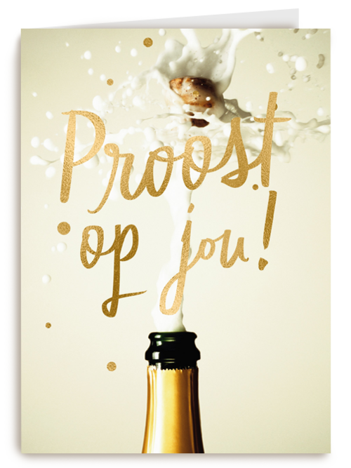 Felicitatie kaart man vrouw champagne proost op jou