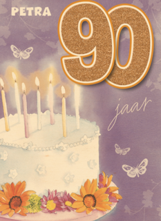 verjaardag leeftijden taart met kaarsjes 90