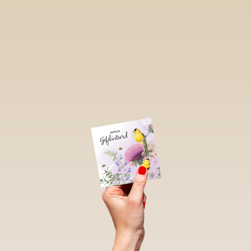 Kaart flowers by Marjolein Bastin Hartelijk gefeliciteerd kaart
