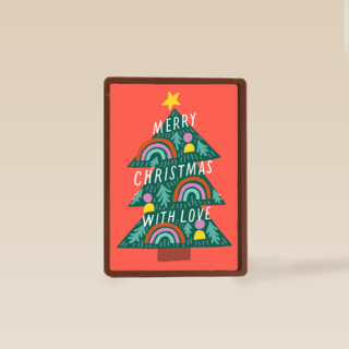 Kerstkaart hip Merry Christmas with love