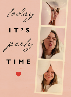 verjaardag kaart foto hip today it is party time