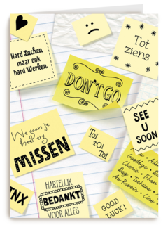 post it afscheid nemen