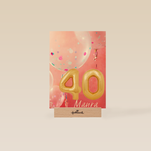 verjaardag kaart leeftijden 40 vrouw ballonnen