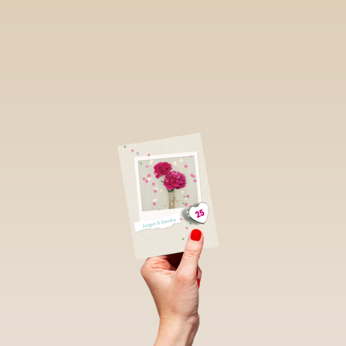 polaroid met roos