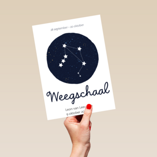 sterrenbeeld kaart weegschaal aanpasbare tekst