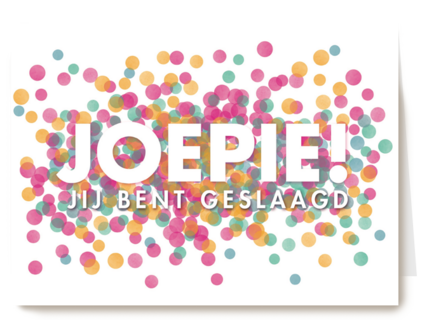 confetti joepie je bent geslaagd en hoeft niet meer te leren