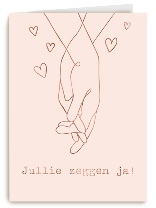 jullie zeggen ja met metallic hartjes