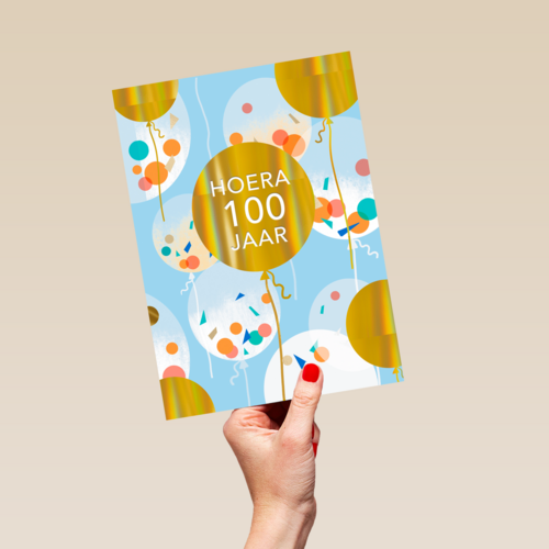 100 jaar confetti ballon