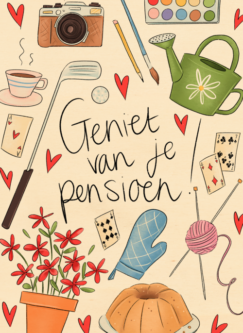 Houten Kaart Pensioen | Houten Kaart Hallmark | Pensioen | Matia Studio Geniet Van Je Pensioen
