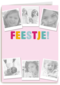 roze uitnodiging kinder feestje meisje