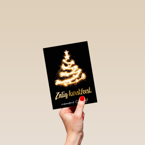 kerstkaart lichtgevende kerstboom zakelijk