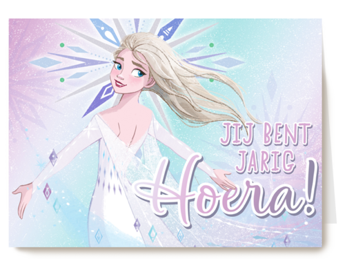 een prachtige verjaardgskaart met Elsa van Frozen