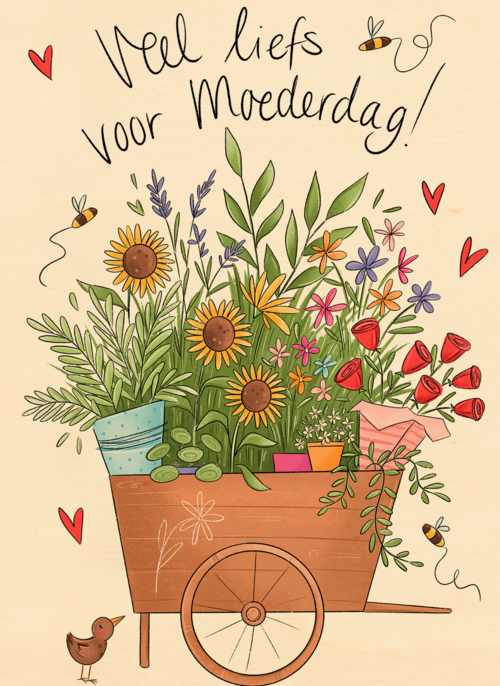 Houten Kaart Moederdag | Houten Kaart Hallmark | Moederdag | Veel Liefs Voor Moederdag Matia Studio