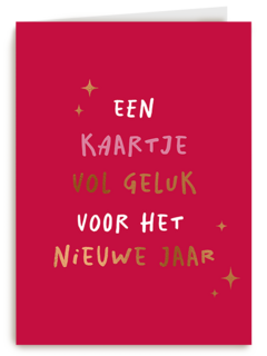Een Kaartje Vol Geluk Voor Het Nieuwe Jaar