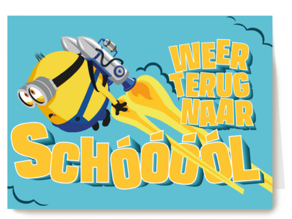 Back to school kaart Minions met Otto