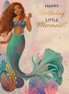 Ariel Little Mermaid kaart Happy Birthday