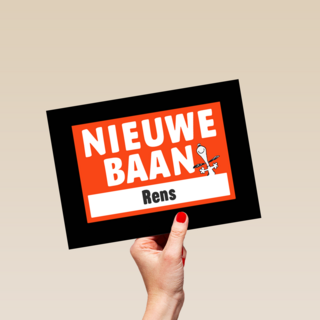 nieuwe baan kaart snoopy