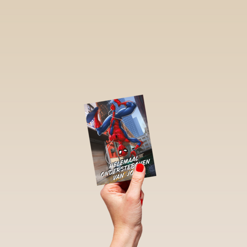 Valentijnskaart Spiderman ondersteboven van jou