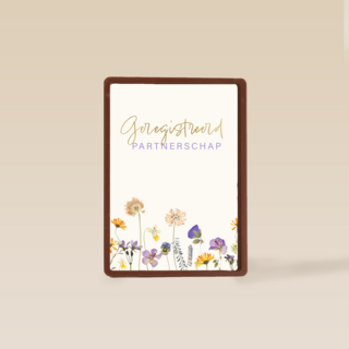 kaart met bloemen voor geregisteerd partnerschap