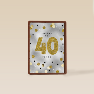 Verjaardagskaart leeftijden 40 Cheers to forty years goud zilver