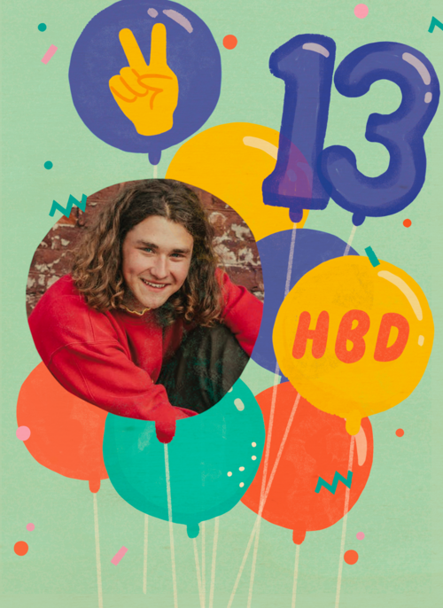 HBD 13 jaar fotokaart