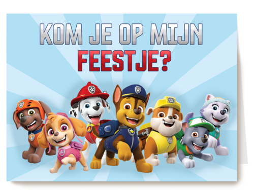 Uitnodiging verjaardagsfeest Paw Patrol
